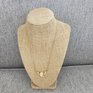 Elegant Gold and Pink Pendant Necklace